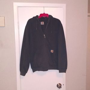 Carhartt fleece lined, heavy, full zip hooded sweatshirt. Charcoal men's size L